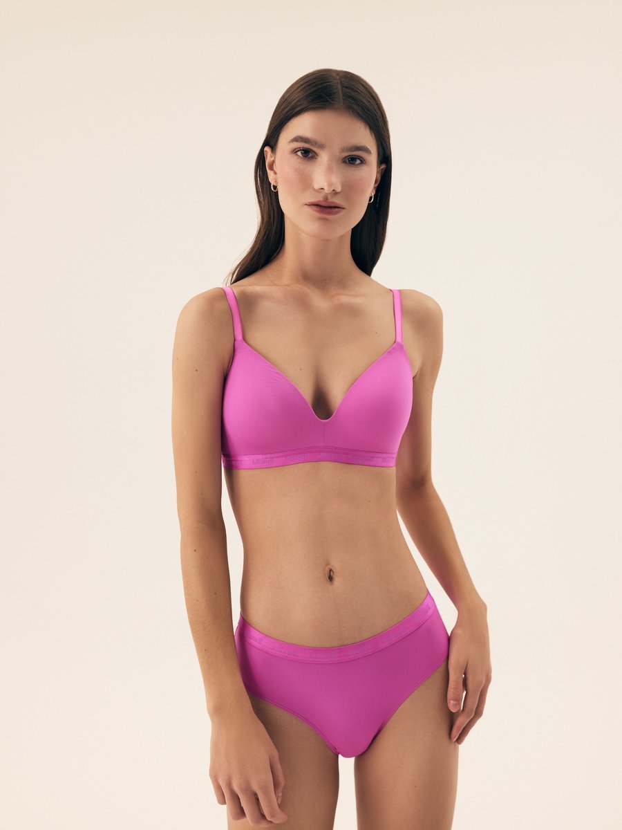 Biustonosz push-up Lellow Bloovii różowy 70D