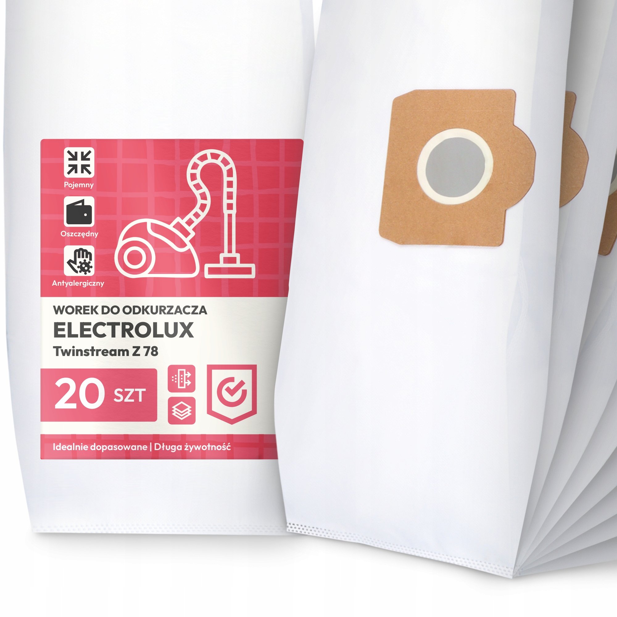 20x Worek do Odkurzacza Electrolux Twinstream Z 78 Syntetyczny Duży Worki