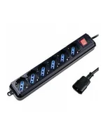 Listwy zasilające - Techly Listwa zasilająca do UPS 6 gniazd 1,5m czarna - miniaturka - grafika 1