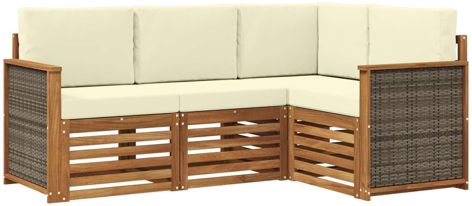 vidaXL Zestawy sof z poduszką 4 pcs Lite Drewno Akacji