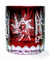 Szklanki - Rubinowe kryształowe szklanki do whisky Młynek Oliwka 6 sztuk - miniaturka - grafika 1