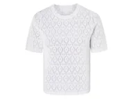 Swetry damskie - esmara® Sweter ażurowy damski z bawełny (Biały, S(36/38)) - miniaturka - grafika 1