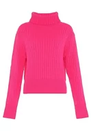 Swetry damskie - Libbi Blonda damski sweter z golfem w stylu Lazy, wąski sweter akrylowy, różowy, rozmiar XL/XXL, Rosa, XL - miniaturka - grafika 1