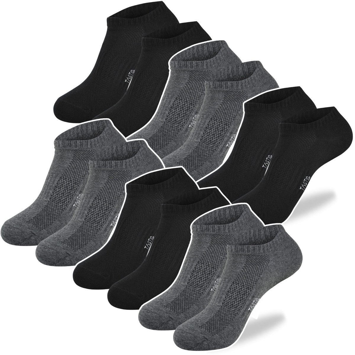 TASTIQ PREMIUM Skarpetki Stopki Męskie Bawełna BLACKMIX 6 Par Rozmiar 35/38