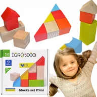 Zabawki interaktywne dla dzieci - Zestaw Klocki Drewniane Układanie Kształty Kolory - miniaturka - grafika 1