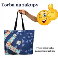 Torby szkolne - Torba na zakupy kolorowa shopperka – NAVY BLUE CIRCLES - miniaturka - grafika 1