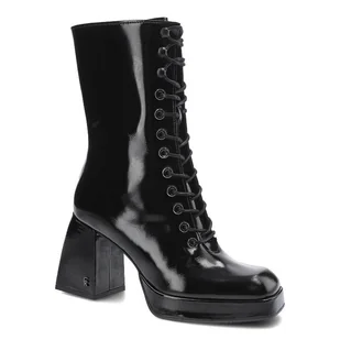 Czarne Botki Carinii Damskie Modne Obuwie Jesienne - Botki damskie - miniaturka - grafika 1