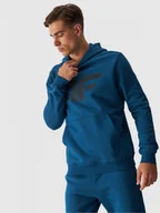 Bluzy sportowe męskie - Męska bluza dresowa nierozpinana z kapturem 4F 4FWMM00TSWSM1464 -zielona - miniaturka - grafika 1