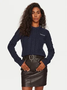 Guess Jeans Sweter W4BR13 Z3HN2 Granatowy Regular Fit - Swetry damskie - miniaturka - grafika 1