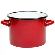 Garnki - Garnek emaliowany Emalia Polska Pleszew 16 cm 2,5 l czerwony - miniaturka - grafika 1