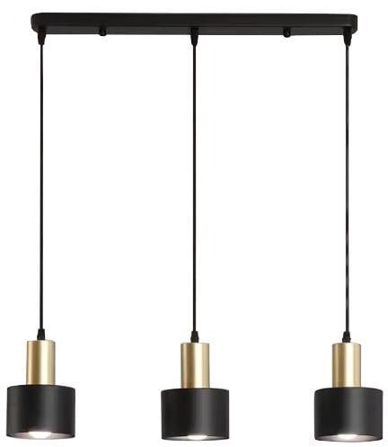 Lampa sufitowa loftowa metalowa wisząca AT36-3SZ-Black+Gold