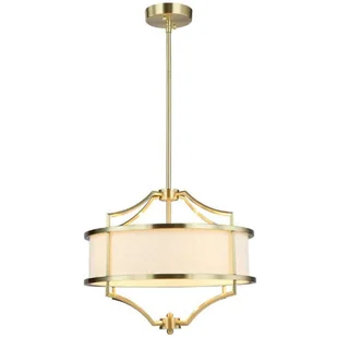 LAMPA okrągła Stesso Old Gold S Orlicki Design abażurowa OPRAWA wisząca w stylu klasycznym kremowa złota - Lampy sufitowe - miniaturka - grafika 1