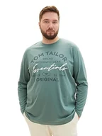 Koszulki męskie - TOM TAILOR Męska koszulka z długim rękawem Plussize, 19643 - Green Dust, 4XL - miniaturka - grafika 1