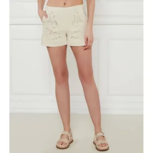 TWINSET Lniane szorty Regular Fit high waist - Spodenki damskie - miniaturka - grafika 1