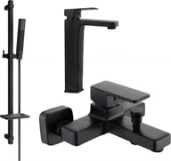 Zestawy baterii łazienkowych - Mexen Cetus DQ77 zestaw wannowy, czarny - 744313DQ77-70 - miniaturka - grafika 1