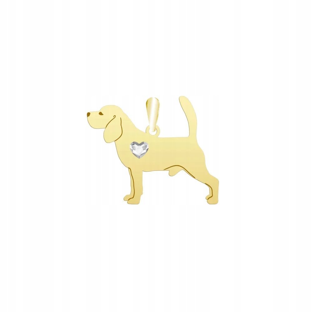 Zawieszka Złota z psem Beagle 925 Biżuteria Prezent Kobieta GRAWER GRATIS