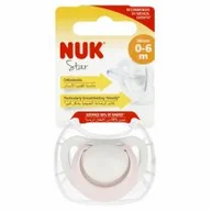 Smoczki uspokajające - Nuk Smoczek uspokajający silikonowy 0-6m Star 10730717 - miniaturka - grafika 1