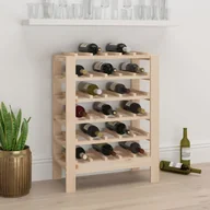 Stojaki na wino - Lumarko Stojak na wino, 61,5x30x82 cm, lite drewno sosnowe - miniaturka - grafika 1