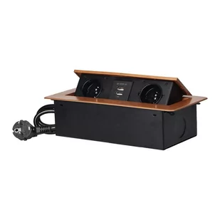 Gniazdo wpuszczane w blat 2x250V, 2xUSB OR-AE-13126/C - Gniazdka elektryczne - miniaturka - grafika 1