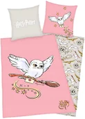 Pościel - Pościel Bawełniana Harry Potter 140X200 Komplet Pościeli Sowa Hedwiga 70X80 - miniaturka - grafika 1