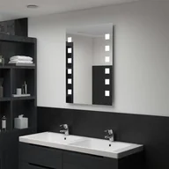 Lustra - Ścienne lustro łazienkowe z LED VIDAXL, srebrne, 60x80 cm - miniaturka - grafika 1