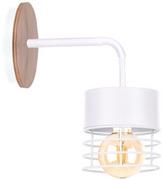 Lampy ścienne - Keter lighting 1125 Nowoczesny Kinkiet CASA WHITE/WOOD OP.OŚW.1 PŁ KL-1125 - miniaturka - grafika 1