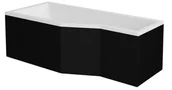 Wanny - Czarno-biała wanna prostokątna z obudową Integra 150 Lewa Besco - miniaturka - grafika 1