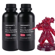 Filamenty i akcesoria do drukarek 3D - Żywica do drukarek 3D Aceaddity, zmywalna wodą, o niskim skurczu, 405 nm, fotopolimerowa żywica drukarska utwardzana promieniami UV, wysoka precyzja i łatwość czyszczenia, odpowiednia do drukarek 3D 2K/4K/8K LCD/DPL/SLA šC Red, 1 kg/butelka (2 szt.) - miniaturka - grafika 1