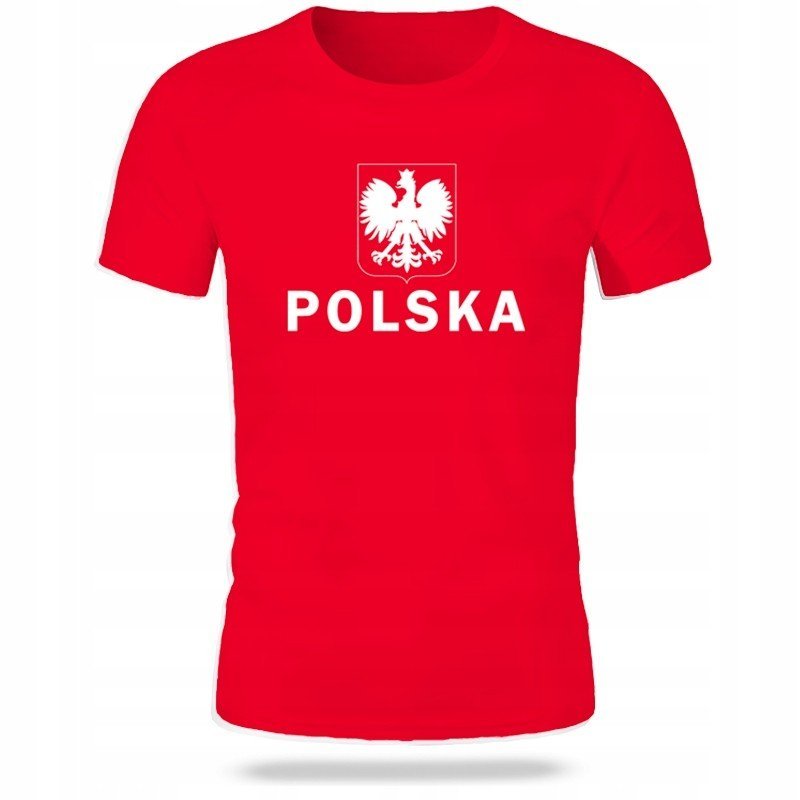 KOSZULKA KIBICA REPREZENTACJI POLSKI SPORTOWA MĘSKA T-SHIRT POLSKA EURO