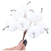 Ozdoby bożonarodzeniowe - Jabłuszka Białe Duże Pęczek 12szt - miniaturka - grafika 1