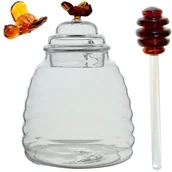 Pojemniki kuchenne - Pojemnik Na Miód Szklany Słoiczek Z Łyżeczką 400ml - miniaturka - grafika 1