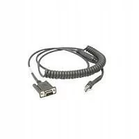 Zebra CABLE RS232 DB9F 2,8M COILED - CBA-R46-C09ZBR - Dodatki do drukarek i skanerów - miniaturka - grafika 1