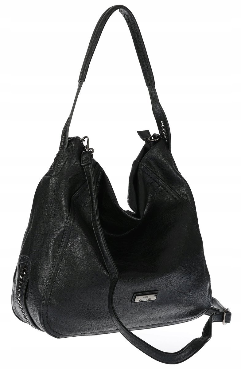 Torebka Damska Worek duża włoska marka CHARRO A4 pojemna CH6688 Czarna
