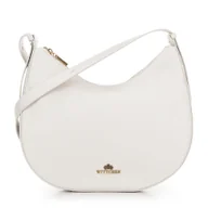 Torebki damskie - Skórzana torebka na ramię duża kremowa - miniaturka - grafika 1