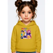 Bluzy dla dziewczynek - BLUZA DZIECIĘCA KPOP DEMON HUNTERS HUNTRIX 122-128 Z KAPTUREM BAWEŁNIANA - miniaturka - grafika 1