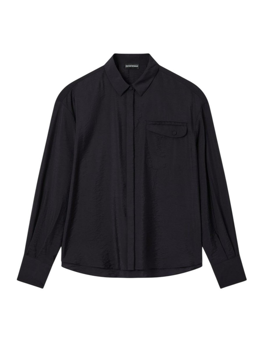 bluse e camicie damskie emporio armani - shirt sky captain - czarny