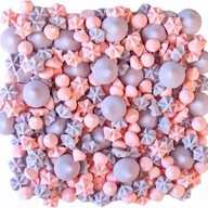 Dodatki do ciast w proszku - Posypka na tort ozdoby beziki dekoracje urodzinowe bezy kolorowe różowy - miniaturka - grafika 1