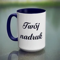 Kubki - Duży kubek XXL z granatowym wnętrzem i uszkiem z Twoim nadrukiem - miniaturka - grafika 1