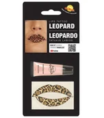 Stroje karnawałowe - Zmywalny Tatuaż Na Usta Cętki Panterka Błyszczyk Charakteryzacja Makijaż - miniaturka - grafika 1