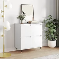 Komody - Komoda, biała z połyskiem, 60x35x70 cm, materiał drewnopochodny Lumarko! - miniaturka - grafika 1