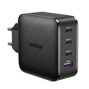 Ugreen CD224, 3x USB-C, 1x USB, Power Delivery 3.0, GaN, 65W czarny - Ładowarki do telefonów - miniaturka - grafika 1