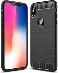 Etui na telefon komórkowy Apple iPhone pokrowiec TPU pokrowiec ochronny pokrowiec na telefon komórkowy zderzak o wyglądzie węgla, kolor: czarny, wybierz model: Apple iPhone XS Max - Etui i futerały do telefonów - miniaturka - grafika 1