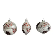 Bombki - Goodwill/Zestaw 3 szklanych bombek choinkowych malowane ręcznie - miniaturka - grafika 1