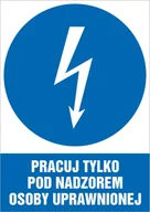 Akcesoria BHP - Tabliczka Pracuj tylko pod nadzorem osoby uprawnionej 30x42cm PCV 3mm - miniaturka - grafika 1