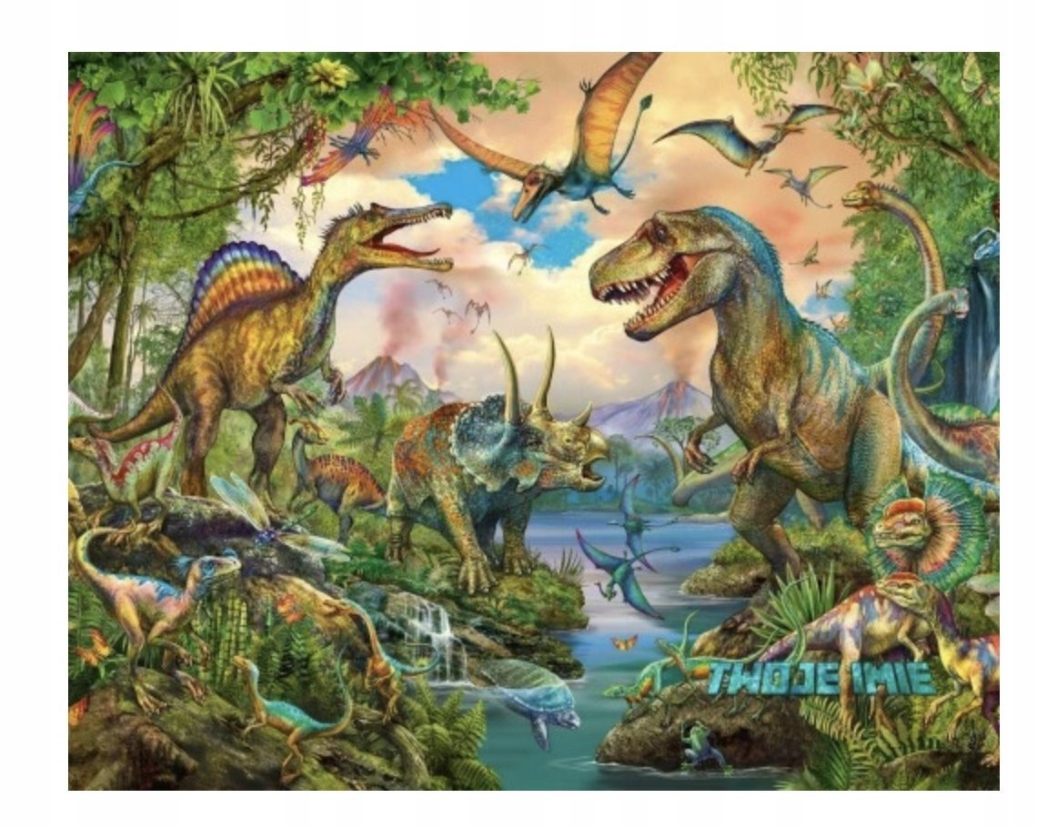 Puzzle DINOZAURY JURASSIC A3 252 el z Nadrukiem + IMIĘ Pudełko 12