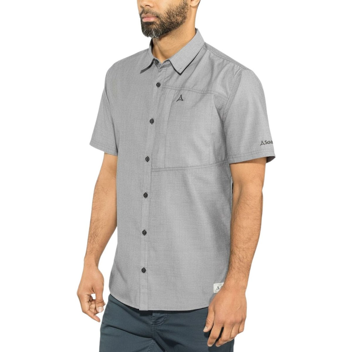 Koszula męska Schoffel Stocholm3 z krótkim rękawem szara-L