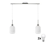 Lampy sufitowe - LED lampa wisząca HARMA 2xE27/60W/230V matowy chrom/biały - miniaturka - grafika 1