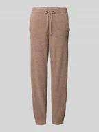 Spodnie sportowe damskie - Spodnie sportowe z elastycznym pasem - miniaturka - grafika 1