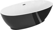 Wanny - Mexen Bilbao wanna wolnostojąca 180 x 90 cm, biała/czarna, przelew gun gray szczotkowany - 51311809075-66 - miniaturka - grafika 1