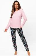 Piżamy damskie - Bawełniana piżama damska na długi rękaw i długie spodnie Marisal, Kolor różowo-granatowy, Rozmiar S, Italian Fashion - Primodo.com - miniaturka - grafika 1